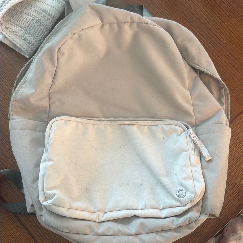 Lululemon Athletica Cream Backpack Sporty Design